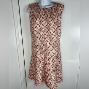 Tory Burch NWT Fit & Flare Red and White Patterned Dress